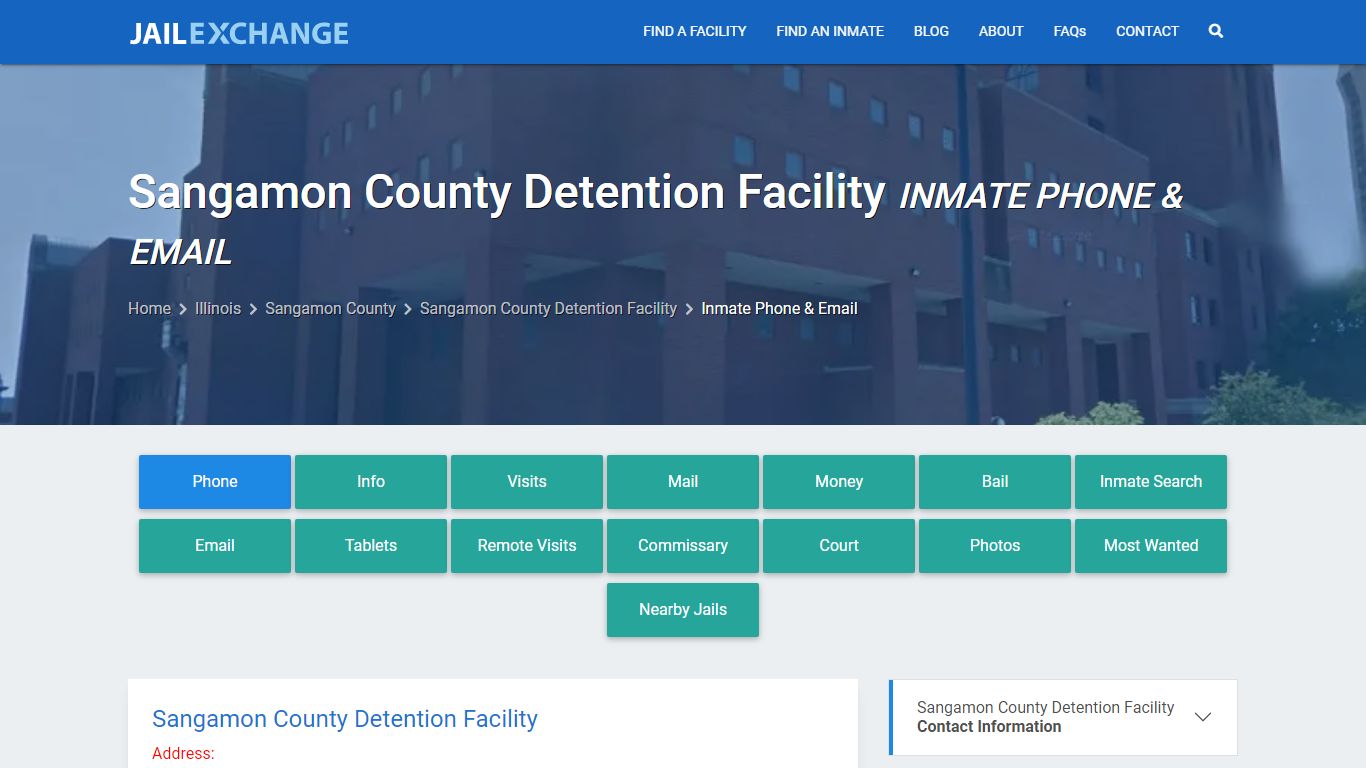 Inmate Phone - Sangamon County Detention Facility, IL - Jail Exchange